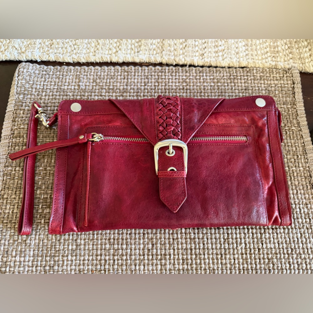 Junior Drake red leather clutch bag